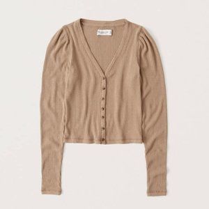 NWT Abercrombie Brown Ribbed Cardigan XS